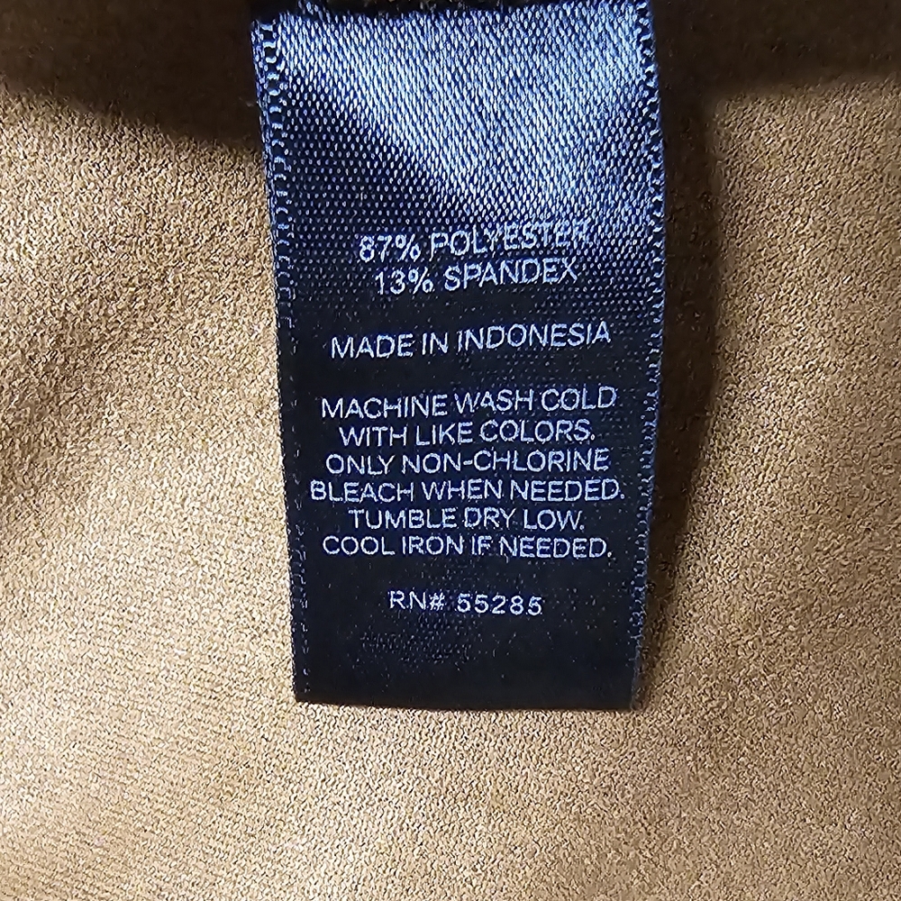 Express Women Brown Suede Like Dress Size Small Scalloped Hem Sleeveless - Picture 15 of 15